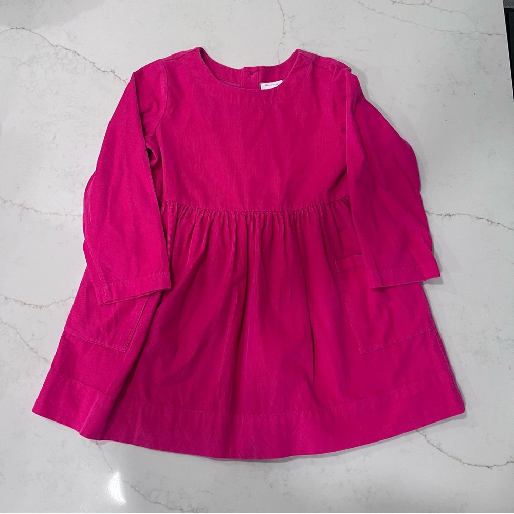 Hanna Andersson Corduroy Long Sleeve Dress Pink Pocket Dress | Size 120 (6–7)